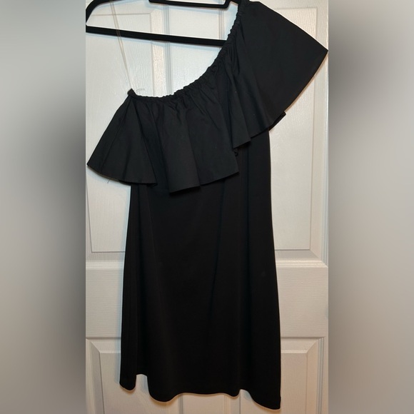 A New Day Women's One Shoulder Ruffle Sleeveless Mini Dress- Black/ Size Small - Picture 4 of 7